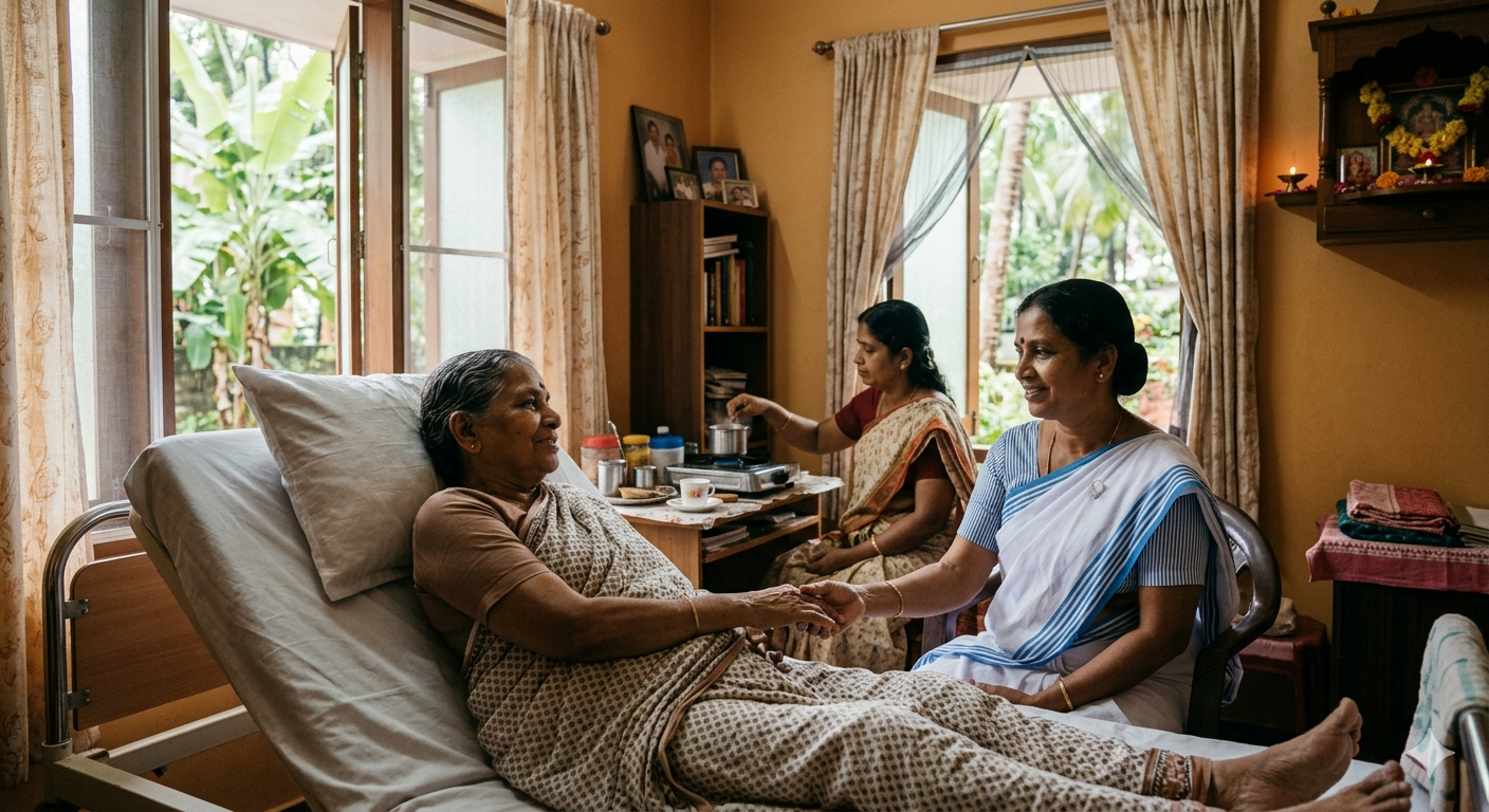Compassionate palliative care assisted living for elderly seniors at Asthra Palliative Care Chennai